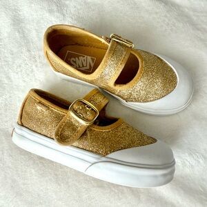 Vans Kids Sparkly Gold Dress Shoes size 9